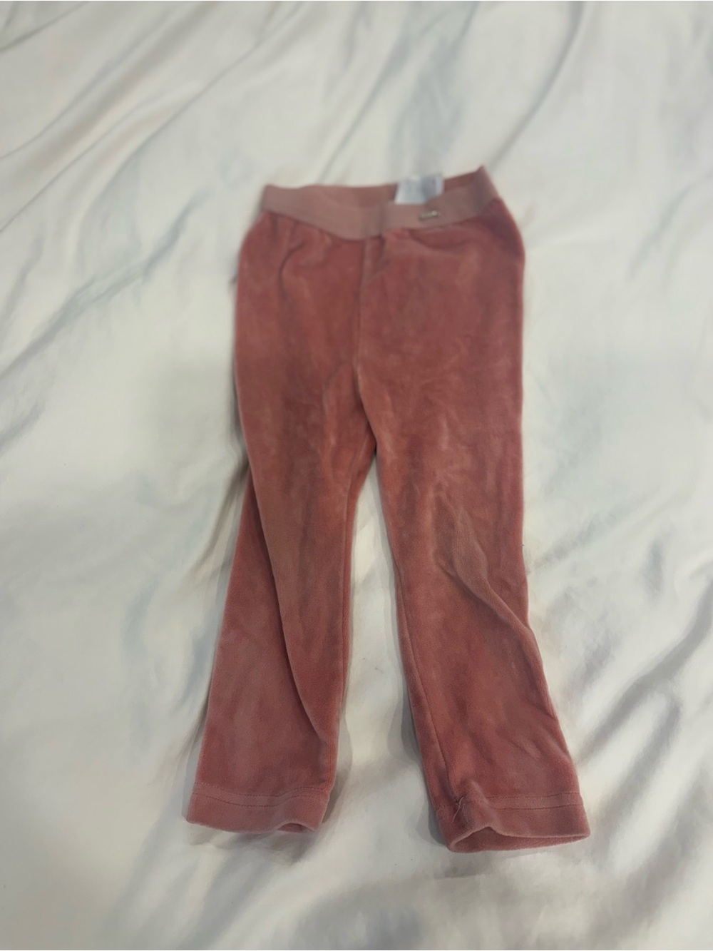 Girls Velour Leggings in Dusty Rose